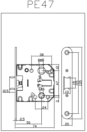 Corpo di chiusura PE47